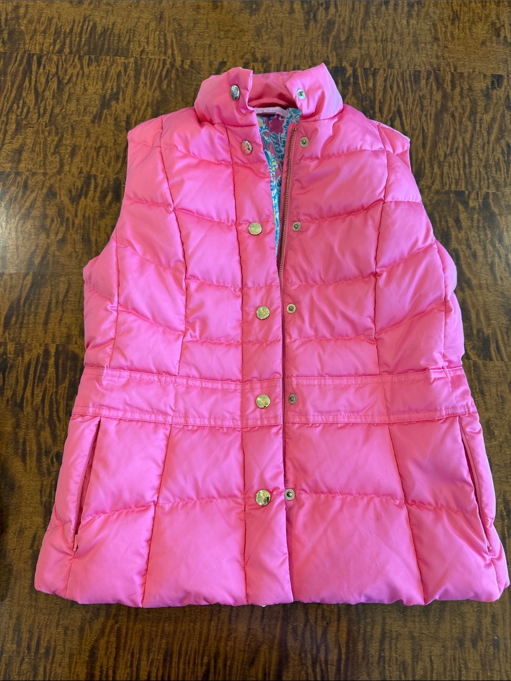 Lilly Pulitzer Hot Pink Quilted Puffer Vest